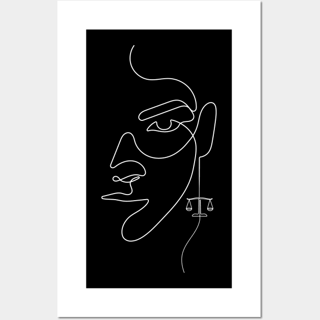 She's a Libra | One Line Drawing | One Line Art | Minimal | Minimalist Wall Art by One Line Artist